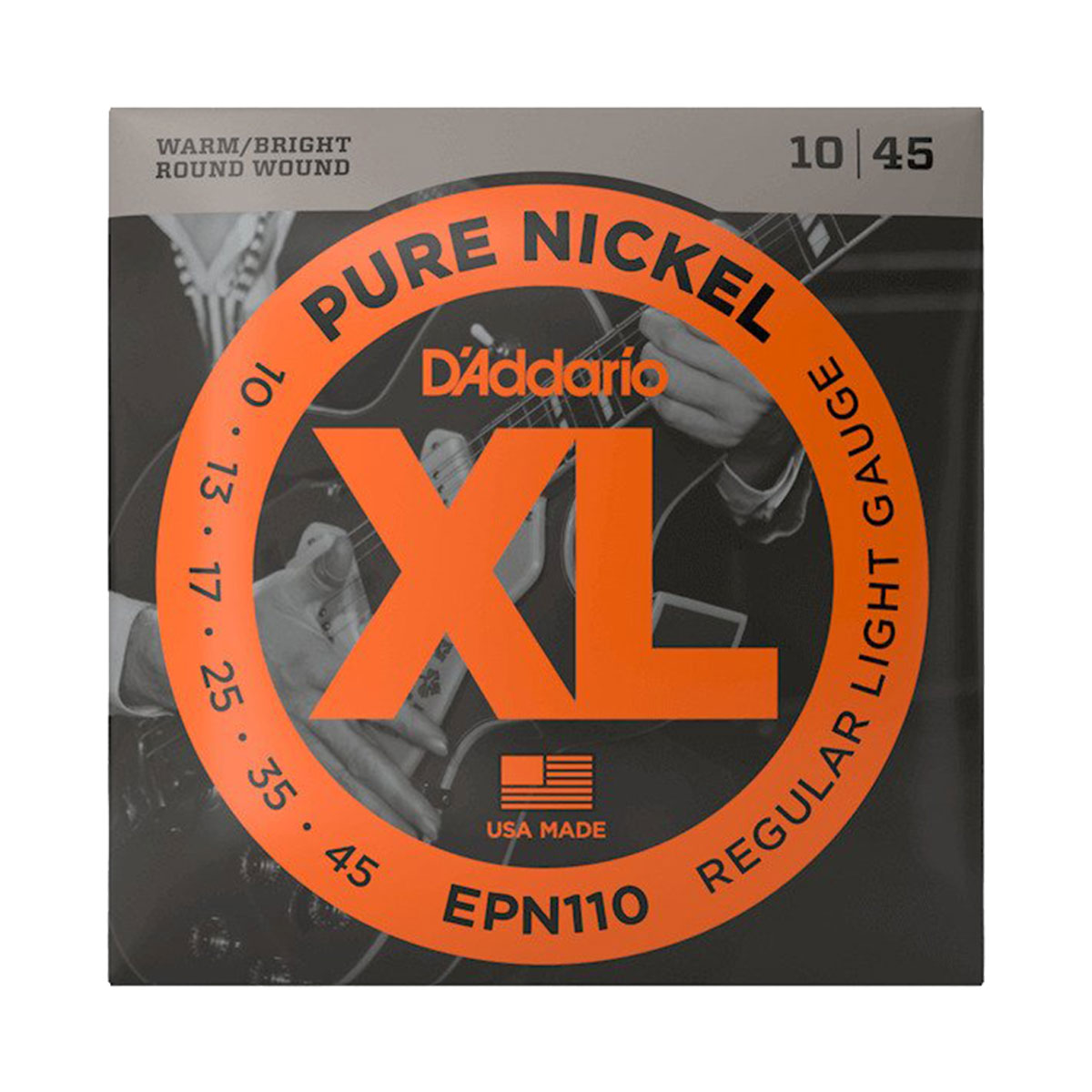 D'Addario EPN110 Pure Nickel Electric Guitar Regular Light Strings<br>EPN110